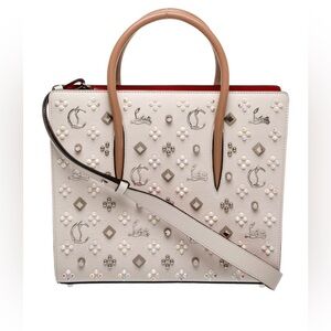 Christian Louboutin ivory studded Paloma tote Embellished bag